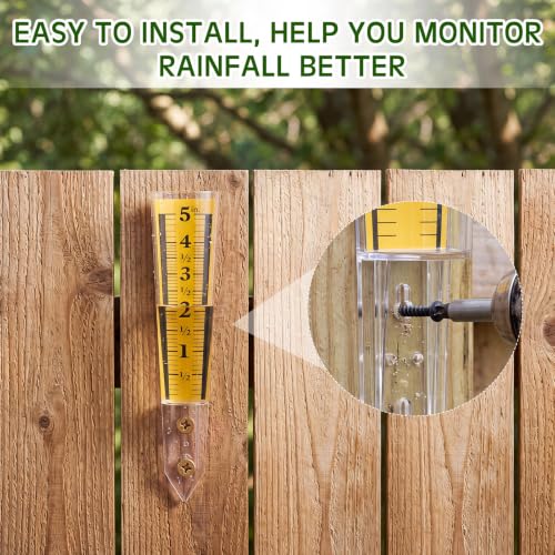 Yexiya 4 Pcs 5'' Rain Gauge Outdoor Acrylic for Garden Yard Lawn,Blue - color: Yellow