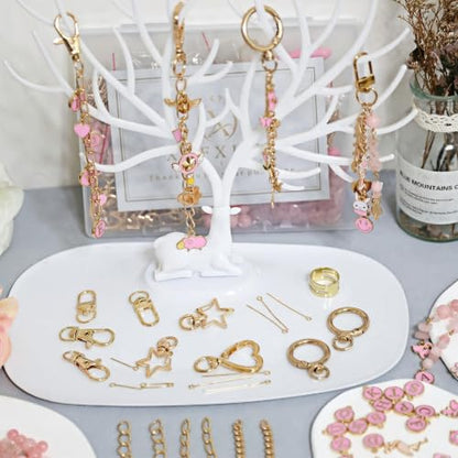 XHFXKCF 538Pcs Lip Gloss Keychain Making Kit with DIY Bag Charm - color: Pink