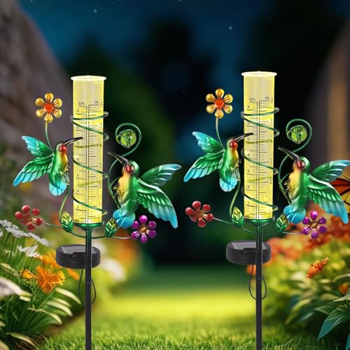 Hummingbird Rain Gauge Outdoor for Measuring Precipitation - color: Hummingbird