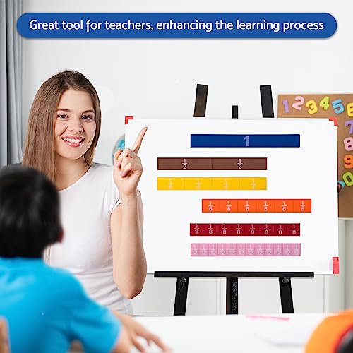 Montessori Math Magnetic Tiles Classroom Essentials Foam Tiles for Kids to Learn Fraction Equivalence and Math manipulatives Great Learning Resources for The Homeschool Curriculum