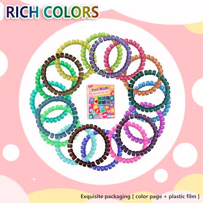 LIS HEGENSA 12Color 900PCS Kandi Pony Beads Bracelets Jewelry Making Kits - size: 12Color(900PCS)