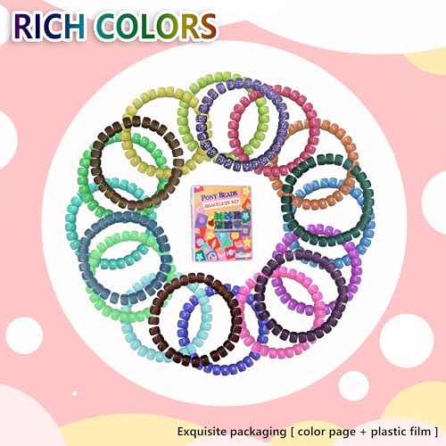 LIS HEGENSA 14000Pcs DIY Children Craft Pony Beads Friendship Bracelet Kit - color: 14000PCS