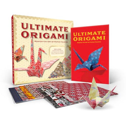 The Ultimate Origami Kit: Master the Art of Paper Folding - Includes: Instruction Book, 100 Pieces of Double Sided Origami Paper