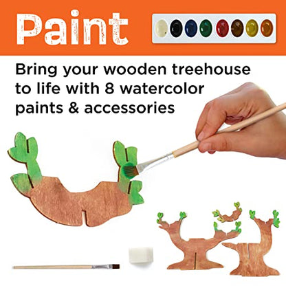 Creativity for Kids Build and Grow Tree House Craft Kit - Treehouse Playset Toy for Boys and Girls, Classic Toys for Kids (Ages 6+)