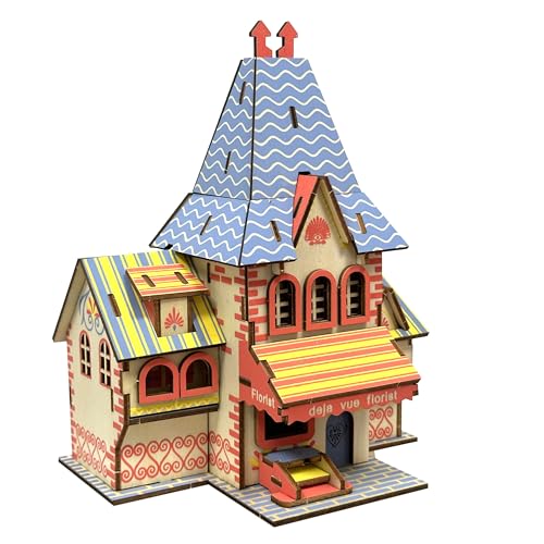 Log Cabin 3D Wooden House Puzzle,DIY Mini Building Model Kit，006 - color: 006