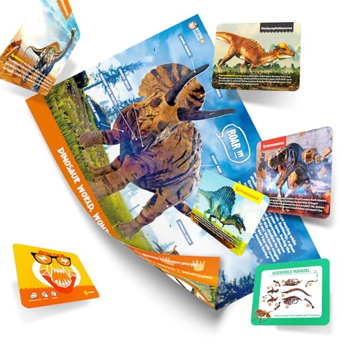 Dinosaur Triceratops Fossil Digging Kit for Kids 6+, 2-in-1 Dig & Build Educational Toy, Excavation Adventure with Paintable Model, Complete Paleontology Gift Set