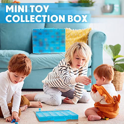 Juexica 2 Pcs 48 Grid Plastic Bead Storage Organizer Box, Blue - color: Blue