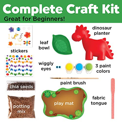 Creativity for Kids Dinosaur Self Watering Plant Pet, Kids DIY Kit, Dinosaur Crafts for Boys, Outdoor Summer Fun (Ages 6+) - style: Dinosaur