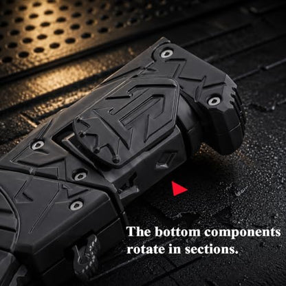 Metal Fidget Gun EDC Toy - Stress Relief Spinner Fidget Toys Adults with Shell Ejection, Bullets & Target, Desk Toys for Men Women (Black)