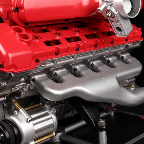 Metal V12 Engine Model Kit That Works 800+ PCS Metal Motorized 4-Stroke Engine with Electric Drive, DIY STEM Building Project & Educational Gift for Adults, and Car Enthusiasts