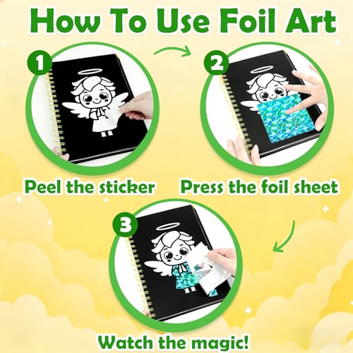 FUNNYB&G Foil Art Craft Kit for Kids, Sparkly Birthday Gift Toy for Kids - style: Christian