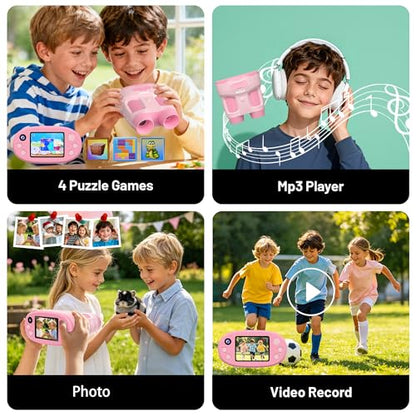 Handheld Digital Microscope for Kids 2.0"IPS Science Toy Age 4-12 - color: Pink