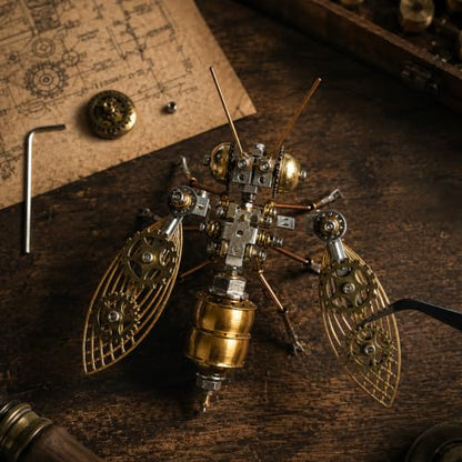 Steampunk Bumblebee 3D Metal Model Build Kit with Tools