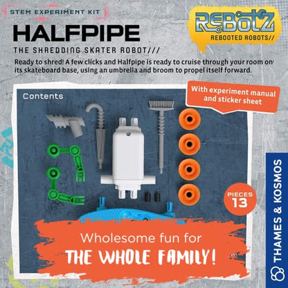 Thames & Kosmos ReBotz: Halfpipe - The Shredding Skater Robot | Build a Wacky Motorized Robot! | Collect All 4 | Combine to Make New Robotic Creations | Great Stocking Stuffer, Easter Basket Goodie - style: Halfpipe - The Shredding Skater Robot