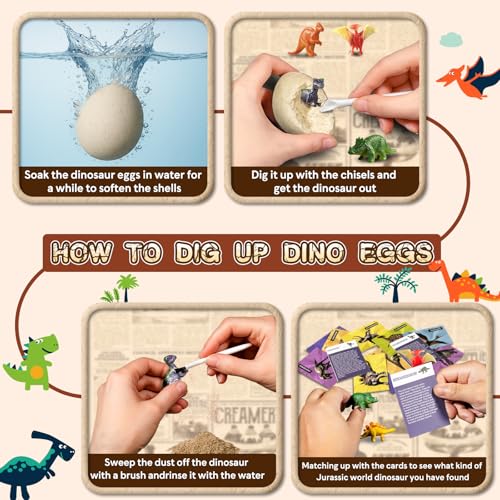 Dinosaur Eggs Excavation Dig Kit & Rock Painting Kit - Easter Eggs Bundle