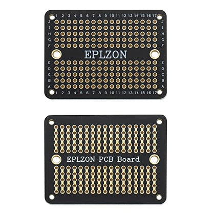 Solderable Breadboard PCB Board Gold-Plated Solder Breadboard for DIY Electronics Projects Apply to Arduino Soldering Projects 3.5"x2.05" (5 Pack + 2 Mini Board, Black) - color: Black