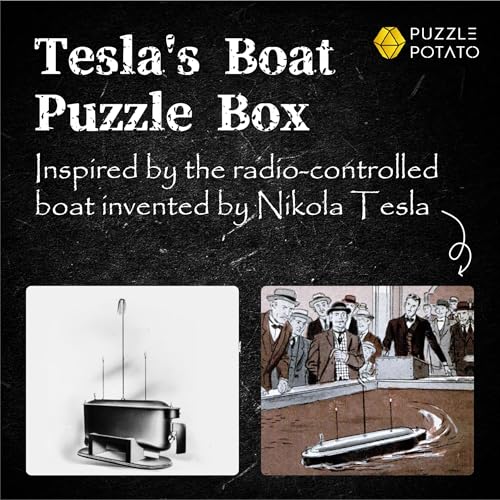 Puzzle Potato Tesla's Boat - Wooden Escape Room Puzzle Box for Adults - color: Tesla's Boat