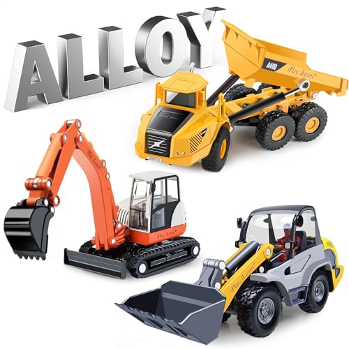 iPlay, iLearn Heavy Duty Construction Site Playset, Metal Dump Truck Digger