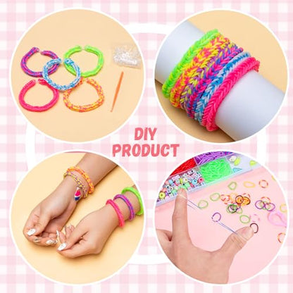 XKDOUS 21 Colors Rubber Band Bracelet Kit, Rubberband Bracelet Making Kit - color: 21 Colors 2000+