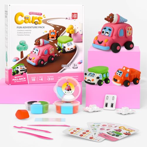 Air Dry Clay Kit for Kids - 3 Boxes Pull Back Car Making - color: Fun Adventure Park