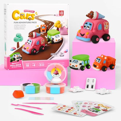 Air Dry Clay Kit for Kids - 3 Boxes Pull Back Car Making - color: Fun Adventure Park