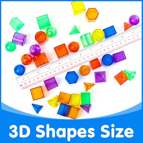 100 Pcs 3D Shapes for Teaching - Light Table Toys