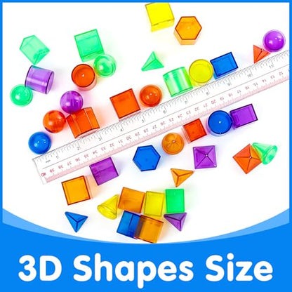 100 Pcs 3D Shapes for Teaching - Light Table Toys
