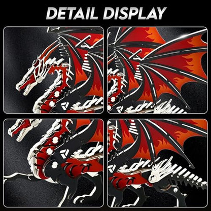 3D Metal Model Kits, Mechanical Fire Breathing Dragon 3D Puzzles - color: A2-fire Breathing Dragon