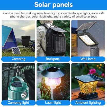 3pcs Mini Solar Panel DC 6V, Polysilicon Solar Cell Charger Module with 30cm Cable, 2.4x4.3inch