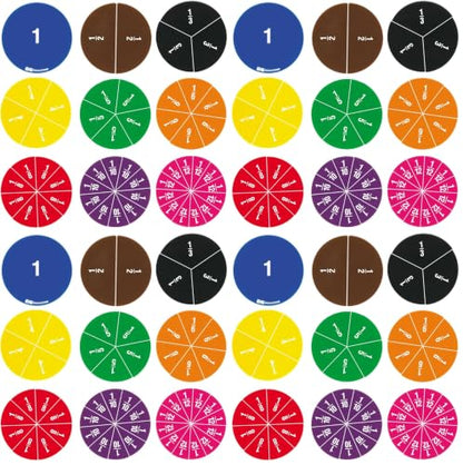 EAI Education Fraction Circles: Numbered - Set of 51 (Pack of 4) - size: Approximately 3.5 inches in diameter (Pack of 4)
