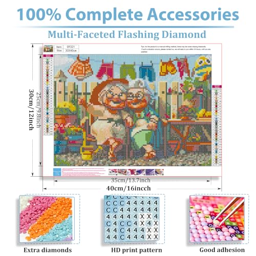 Grandmother Diamond Art Kits for Adults, Diamond Painting Kits 12x16 Inch - color: Style 60