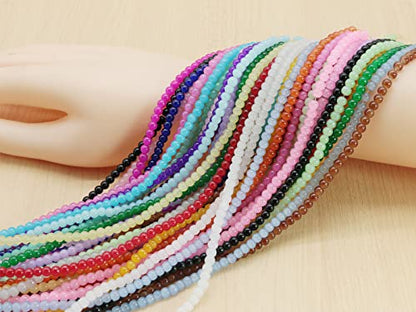 4mm Glass Beads 4700pcs Bulk for Jewelry Making - size: 4mm Mixed Set