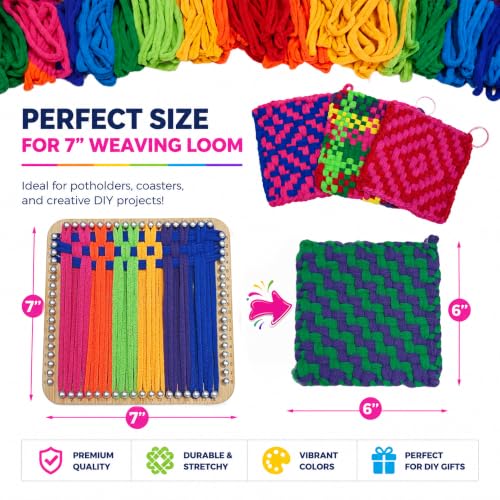 SOOHAOLISS 297PCS Cotton Loops for Potholders 7" with 9 Rainbow Colors - color: 7‘’ 297pcs in 9 Rainbow Colors