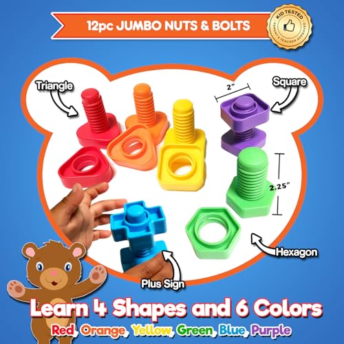 Twist & Lace Beads n Bolts - Match, Sort, Count & Play with 24pc + eBook - size: BEADS & BOLTS