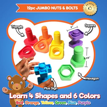 Twist & Lace Beads n Bolts - Match, Sort, Count & Play with 24pc + eBook - size: BEADS & BOLTS