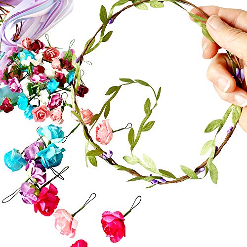 Hapinest Make Your Own Flower Crown Kit & Bracelet Craft Kit for Girls Ages 6 Years and Up