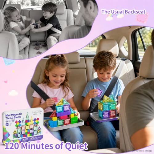 Travel Magnetic Tiles Building Set STEM Educational Building Toys - style: 3 in 1 Compatible