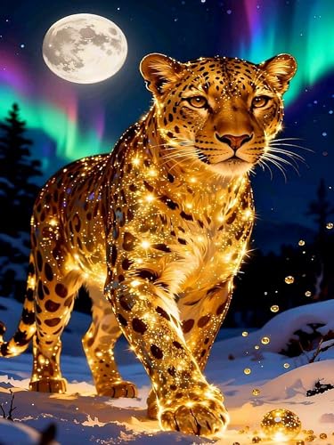 XUCNWL Diamond Art Kits for Adults,Cheetah Diamond Painting,12 x 16 Inch - color: Cheetah, size: 11.8x15.7in(30x40cm)