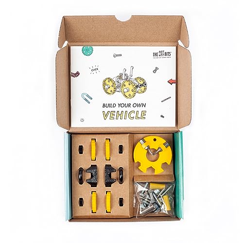 The Off Bits Building Toy - Yellow Vehicle Kit BlazeBit - Building & Construction Toy Tool Set for Kids Including Guide Book - Build-it-Yourself, Gift Ideas for Kids Boys & Girls - style: Modern