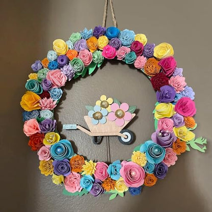 12 PCS 12 Inch Wooden Wreath Ring with Pre-Cut Holes, Versatile Unfinished Wood Wreath for Crafts, Easter, Home Decor, by GNIEMCKIN