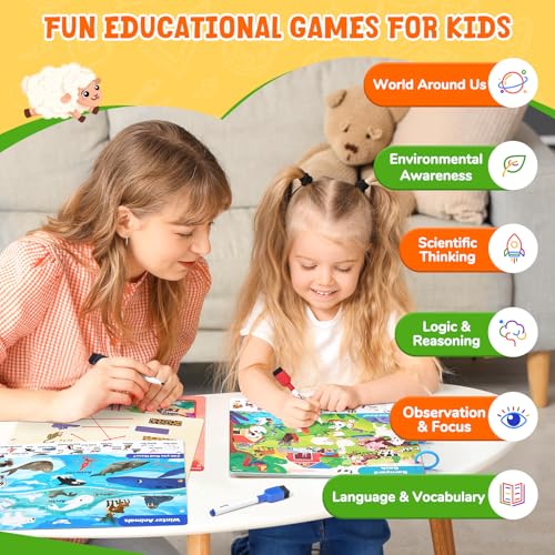 JoyCat Seek & Find Game Book - Animal Preschool Learning Activity - style: 4. Seek & Find Animals