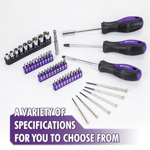 CARTMAN 148-Piece Automotive And Household Tool Set, Purple Repair Kit Case - color: Purple