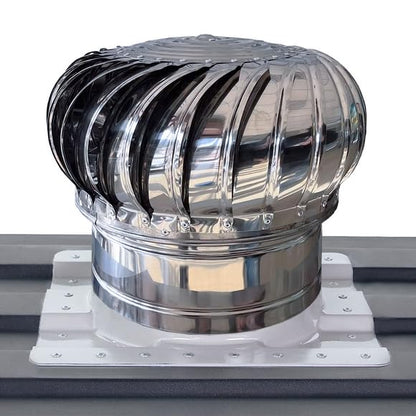 20ft Shipping Container Roof Vent System: (1) Whirlybird Wind Turbine, (1) Roof Vent Adapter, Plus (10) 2.5" Sidewall Vents | No-Weld Vent for 3.5" Corrugation for Container Roof | Stop Condensation - size: 20ft Vent System