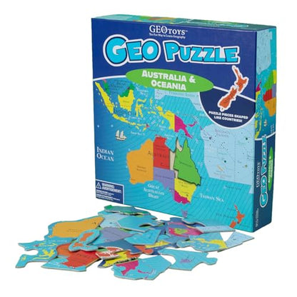 GeoPuzzle Australia & Oceania Jigsaw Puzzles,50 Pc Puzzle for Kids Ages 6+ - color: 1 Set-australia & Oceania