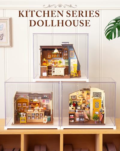 ROBOTIME DIY Miniature House Kit Dollhouse Kit for Adults Mini Tiny House Kit with Furniture Building Model Kit Crafts Creative Gift for Boys Girls (Baking Kitchen) - color: Baking Kitchen