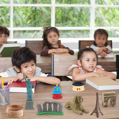 ONEST 20 Pieces Mini World Building Model Playsets Famous Architecture Figurines Toys for Boys and Girls - style: A Set