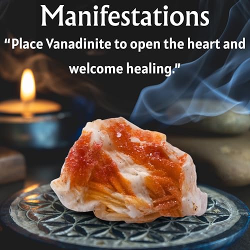 Amazing Gemstone Vanadinite Crystals and Healing Stones Mineral Specimen - Semi Precious Gem Stones - Healing Crystals Geode Clusters for Meditation, Chakra Balance, and Energy (S) - color: Vanadinite, size: Small