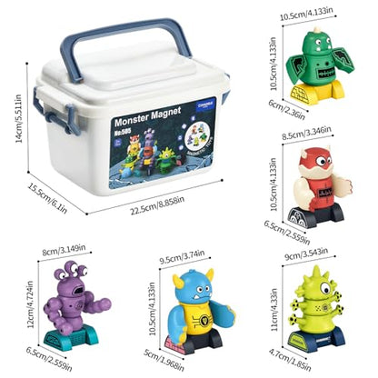 STEM Magnetic Robot Building, Toys for Kids 3 4 5 6 7 8, Transformable Stacking Bots with Storage Box, Creative Learning Christmas and Birthday Gifts for Boys Girls 3-5 4-8 - size: 35 PCS Magnetic Robot