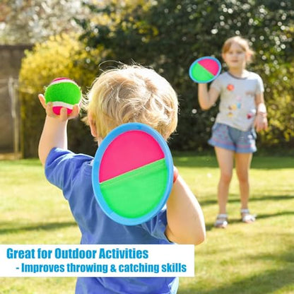 Ayeboovi Toss and Catch Ball Game Outdoor Beach Pool Toys for Kids Age 3-12 - style: 2 Paddles 2 Balls