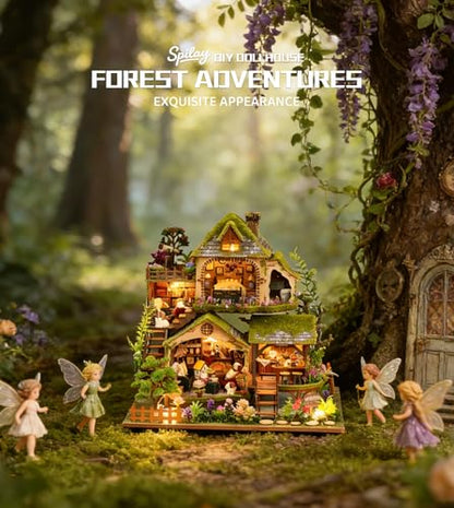 Spilay Book Nook Kit for Adults, Forest Adventures DIY Miniature House Kit - color: Forest Adventures